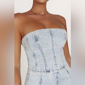 NWT Jordana Denim Tube Top - Light Blue Size: S